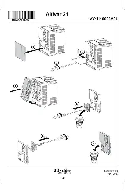 schneider施耐德Instruction Sheet spare_part_ctrl_ size8_ATV21
